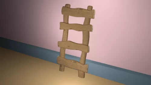 Stair With Iron Handrail 3d model