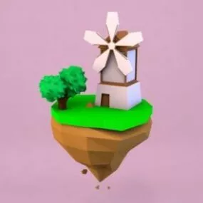 Cartoon Sky Island 3d model