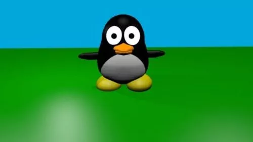 White Penguin Figurine 3d model