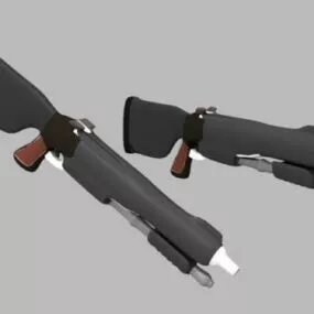Cartoon Shotgun 3d model