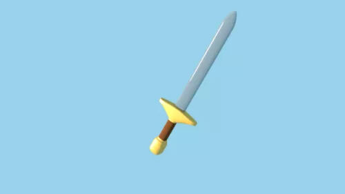 Fire Sword Gaming Weapon 3d model