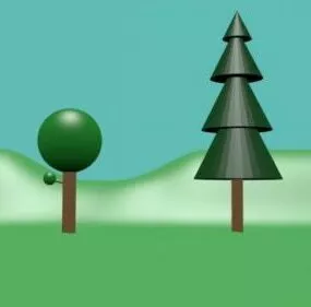 Cartoon Trees Simple 3d model
