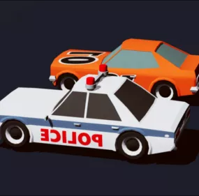 Cartoon Cars Lowpoly Vehicle 3d model