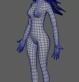 Cartoon Girl Body Lowpoly 3d model
