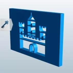 Castle Stencil Carved 3d model