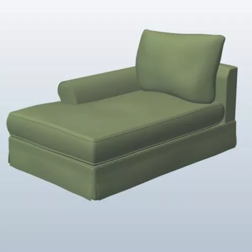 Green Sectional Chaise Lounge 3d model Green Sectional Chaise Lounge 3d model