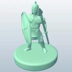 Celtic Warrior With Spear Weapon 3d model