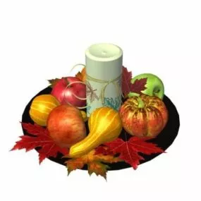 Centerpiece Kitchen Food With Welsh Onion 3d model