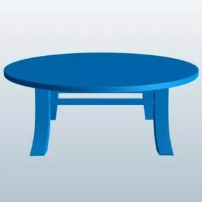 Round Wood Table Lowpoly 3d model