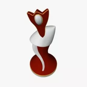 Chess Queen Red Color 3d model