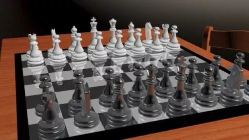 Chess Game Wooden Chessboard 3d model