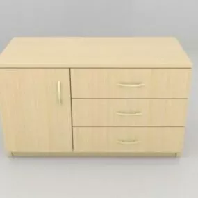Wooden Chest Of Drawers 3d model