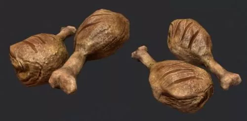 Fried Chicken Leg 3d model Fried Chicken Leg 3d model