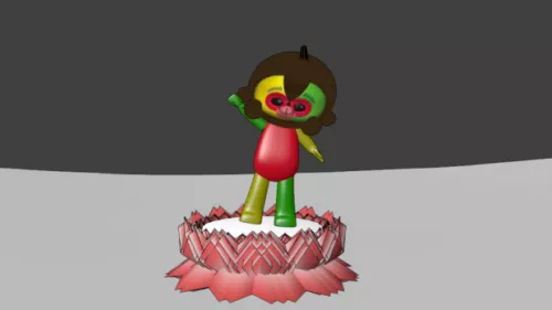 Ganster Ape Character With Gun 3d model