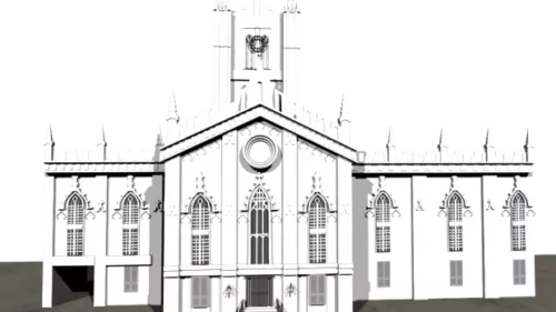 Cathedral Church Architecture 3d model