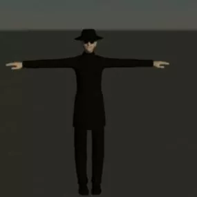 Dark Suite Agent Man 3d model