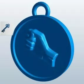 Clenched Fist Medal 3d model