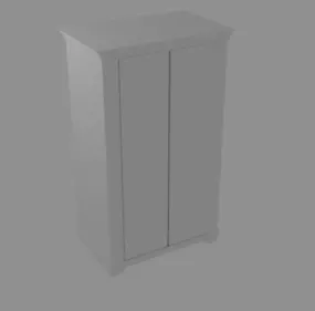White Paint Mdf Closet 3d model