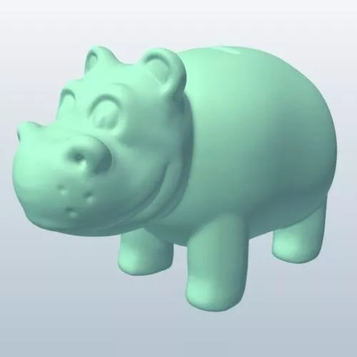 Coinbank Hippo Printable 3d model Coinbank Hippo Printable 3d model