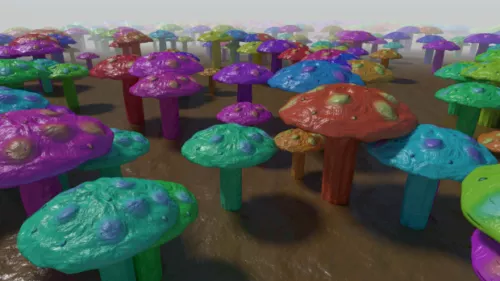 Colorful Mushrooms V1 3d model Colorful Mushrooms V1 3d model