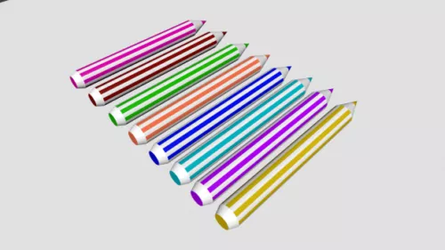 Colorful Pencils 3d model Colorful Pencils 3d model