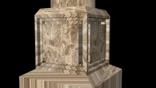 Cylinder Column Carved Style 3d model
