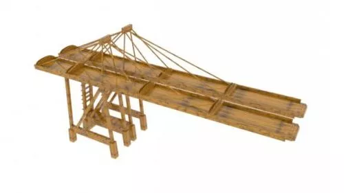 Movable Wheels Crane 3d model