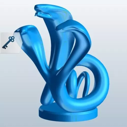 Three Headed Cobra Snake 3d model Three Headed Cobra Snake 3d model