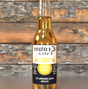 Crown Beer Bottle 3d model