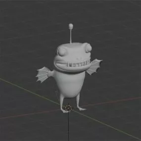 Angler Fish Cartoon Character 3d model