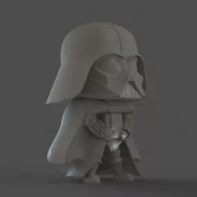 Darth Vader Cartoon Character 3d model