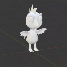 Cute Baby Rooster Character 3d model