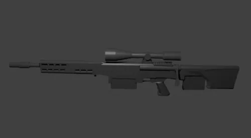 Aks74 Machine Gun Weapon 3d model