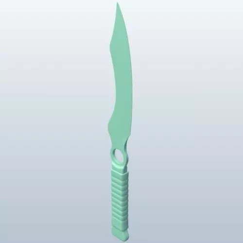 Curved Gaming Dagger 3d model