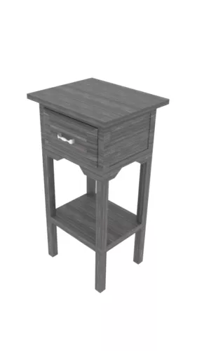 White Mdf Nightstand 3d model