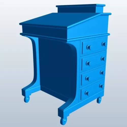 Davenport Classic Desk 3d model Davenport Classic Desk 3d model