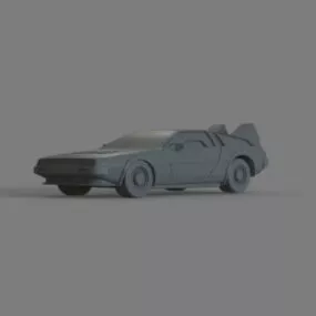 Vintage Delorean Car 3d model