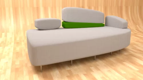 White Fabric Design Sofa 3d model White Fabric Design Sofa 3d model
