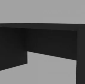 Black Wood Desk 3d model