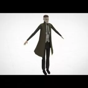 Detective Lowpoly Business Man 3d model