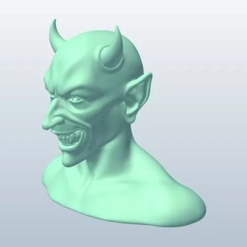 Head Statue Ancient Temple Building 3d model