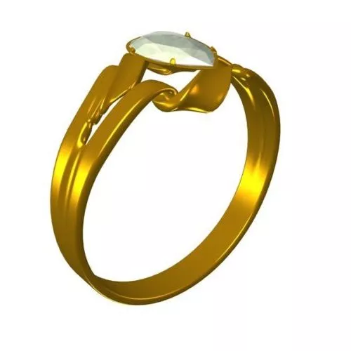 Gold Diamond Ring with Diamond 3d model