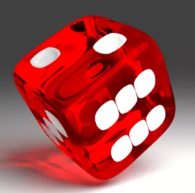 Red Transparent Dice 3d model