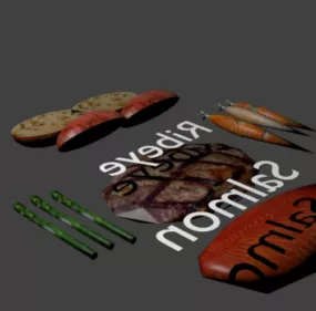 Dinner Food Collection 3d model