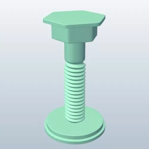 Steel Bolt With Nut 3d model