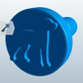 Dog Shaped On Medal 3d model