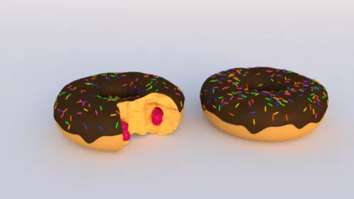 Donuts Pieces 3d model Donuts Pieces 3d model