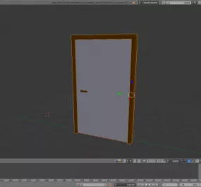 Room Door Animated 3d model