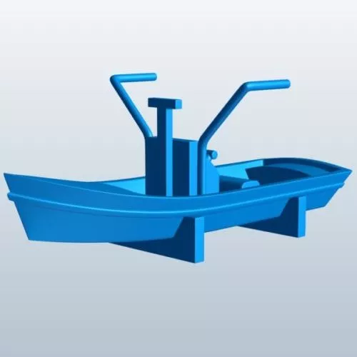 Fast Boat With Machine 3d model