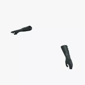 Dress Gloves Black V1 3d model